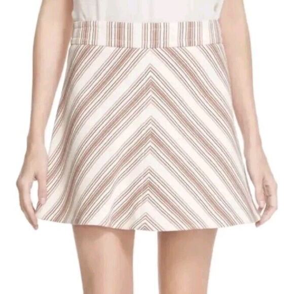 See By Chloe copper Chevron Striped A-line‎ Mini Skirt Size 40/US 8 - Picture 1 of 4